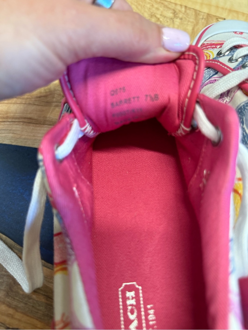 Coach Pink Multicolor Signature Low-Top Sneakers - Picture 7 of 9